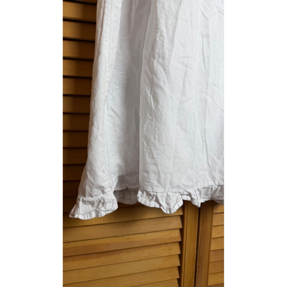 Vtg The 1 for U White Flowy Cotton Prairie Nightgown Cottage Core House Dress M - Picture 2 of 12